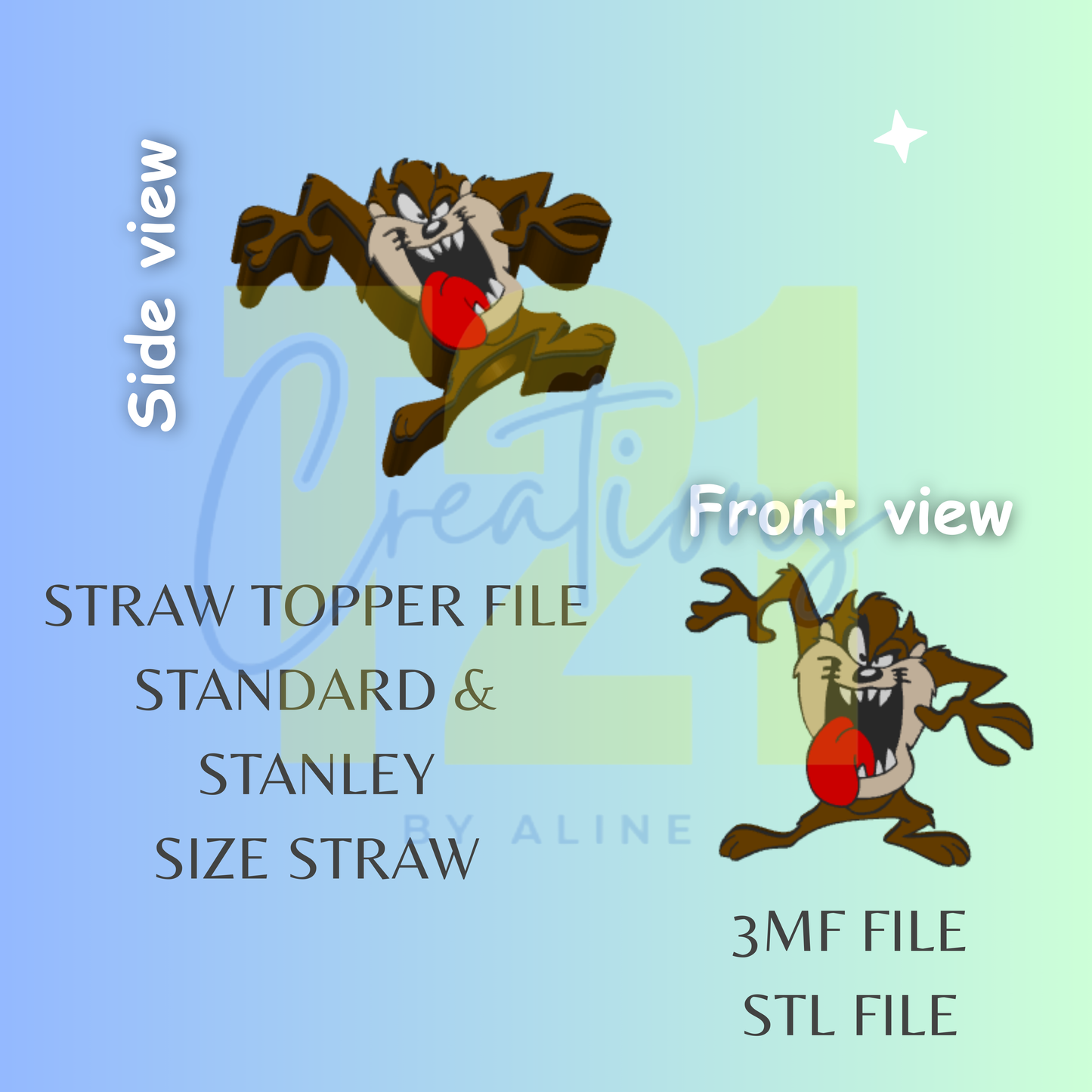 DE-VIL STRAW TOPPER STL FILE