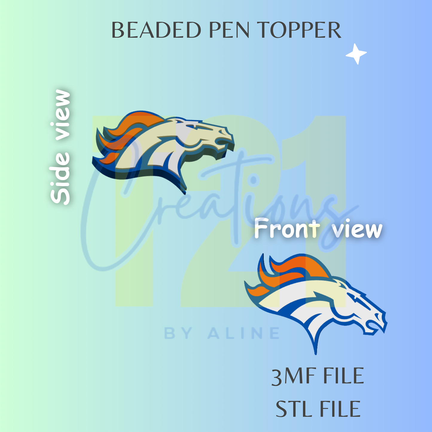 BRONCO PEN TOPPER STL FILE