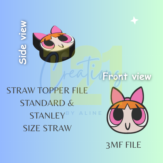 POWER GIRL 1 STRAW TOPPER STL FILE