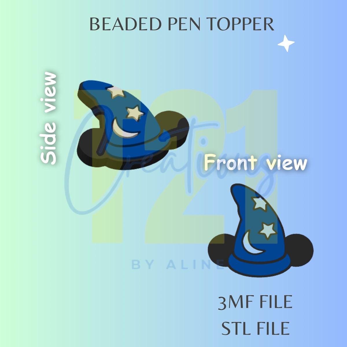 SORCERER HAT PEN TOPPER STL FILE