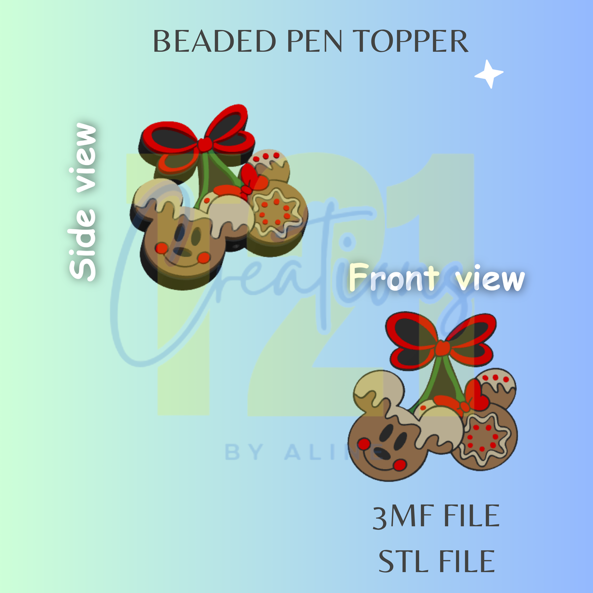 GINGER MOUSE COUPLE PEN TOPPER STL FILE