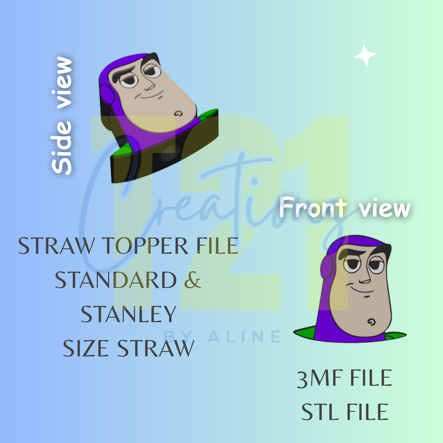 ASTRONAUT STRAW TOPPER STL FILE
