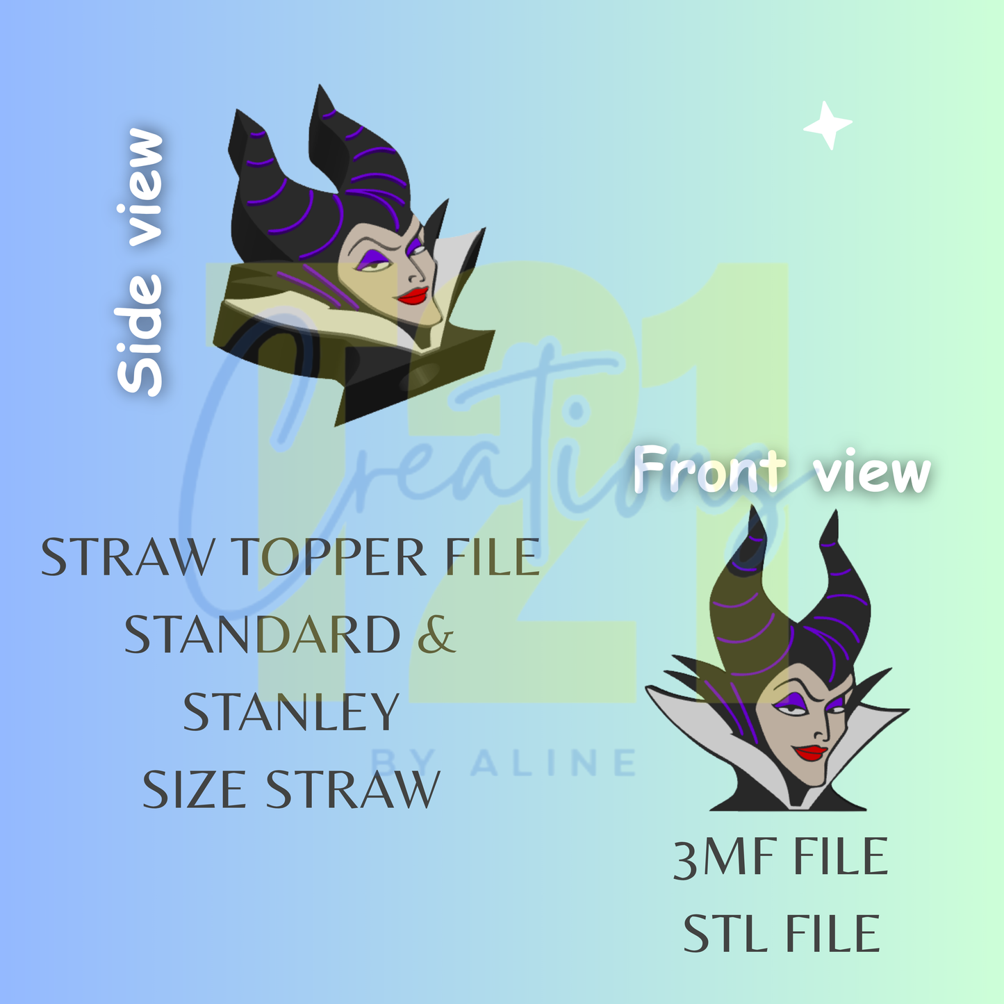 VILLAN 1 STRAW TOPPER STL FILE