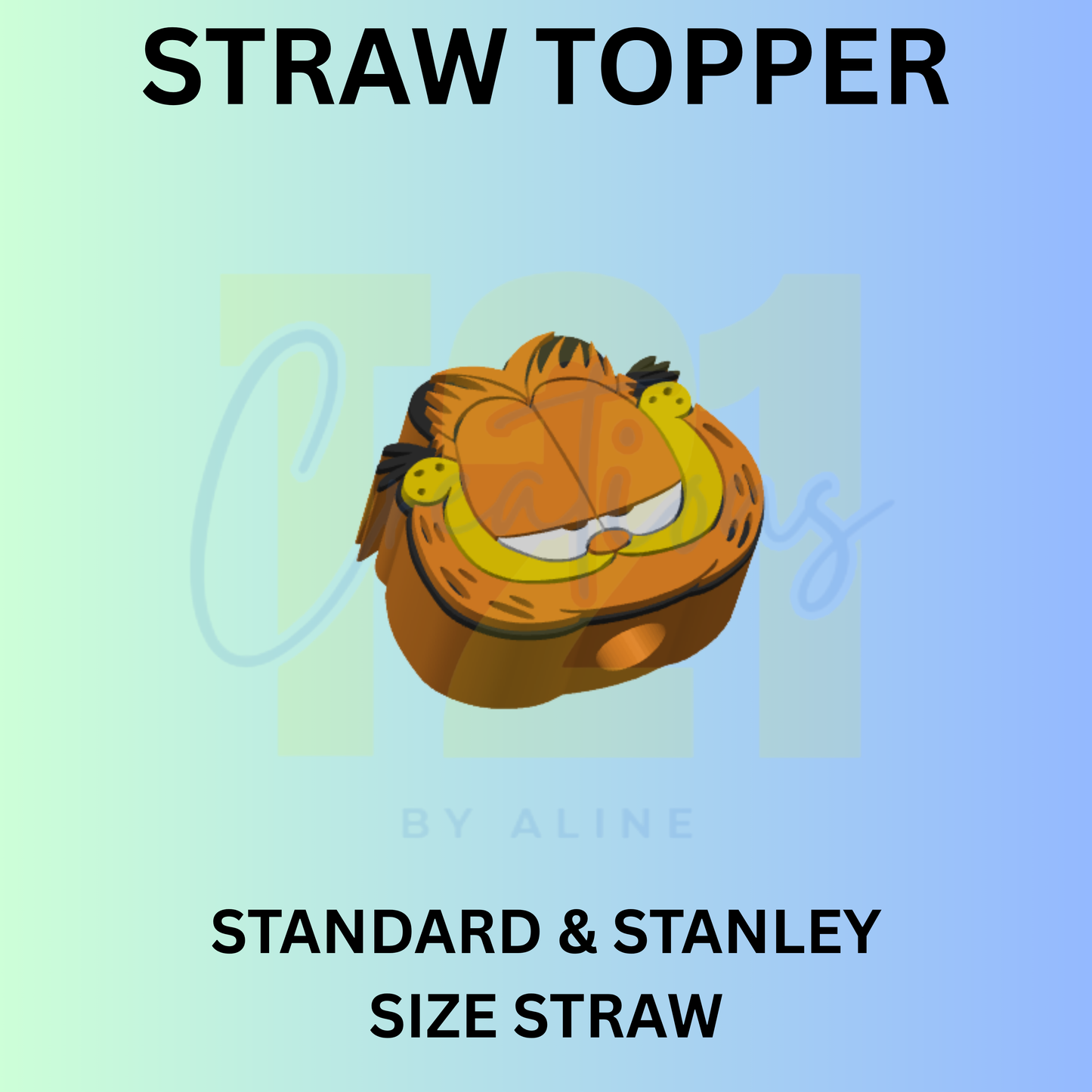 YELLOW CAT STRAW TOPPER