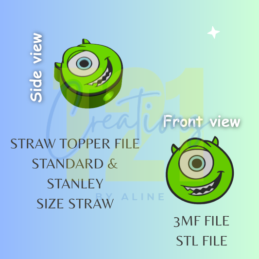ONE EYE MONSTER STRAW TOPPER STL FILE