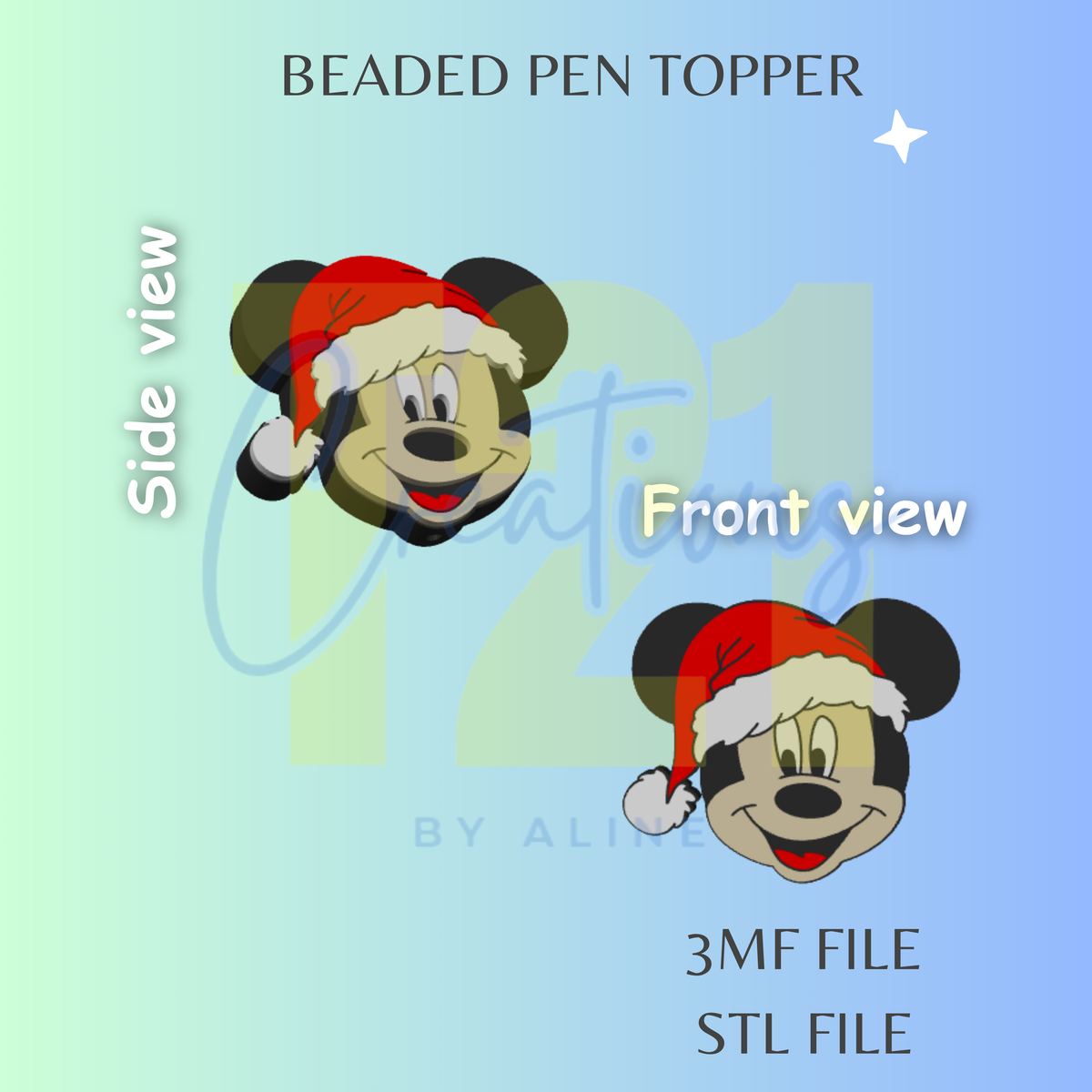 XMAS BOY MOUSE PEN TOPPER STL FILE