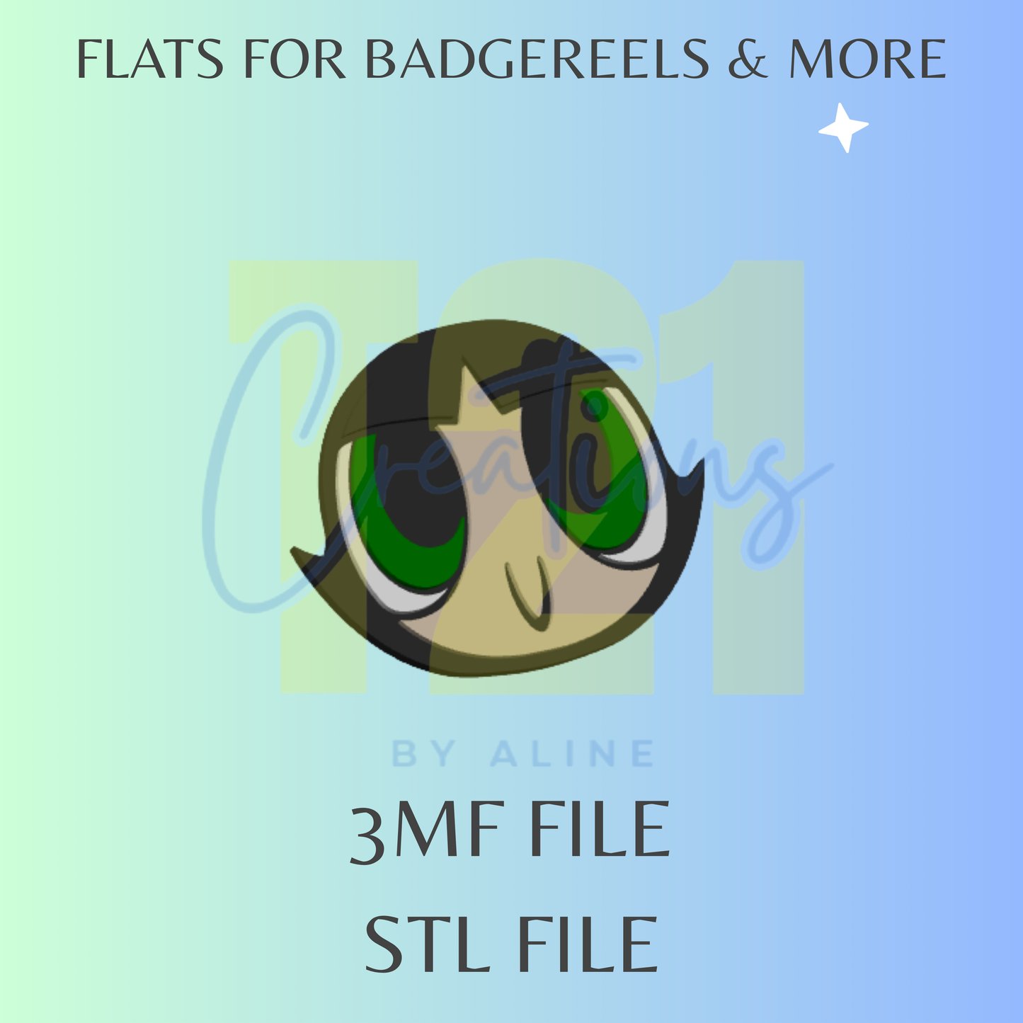 PP GIRL GREEN FLAT STL FILE