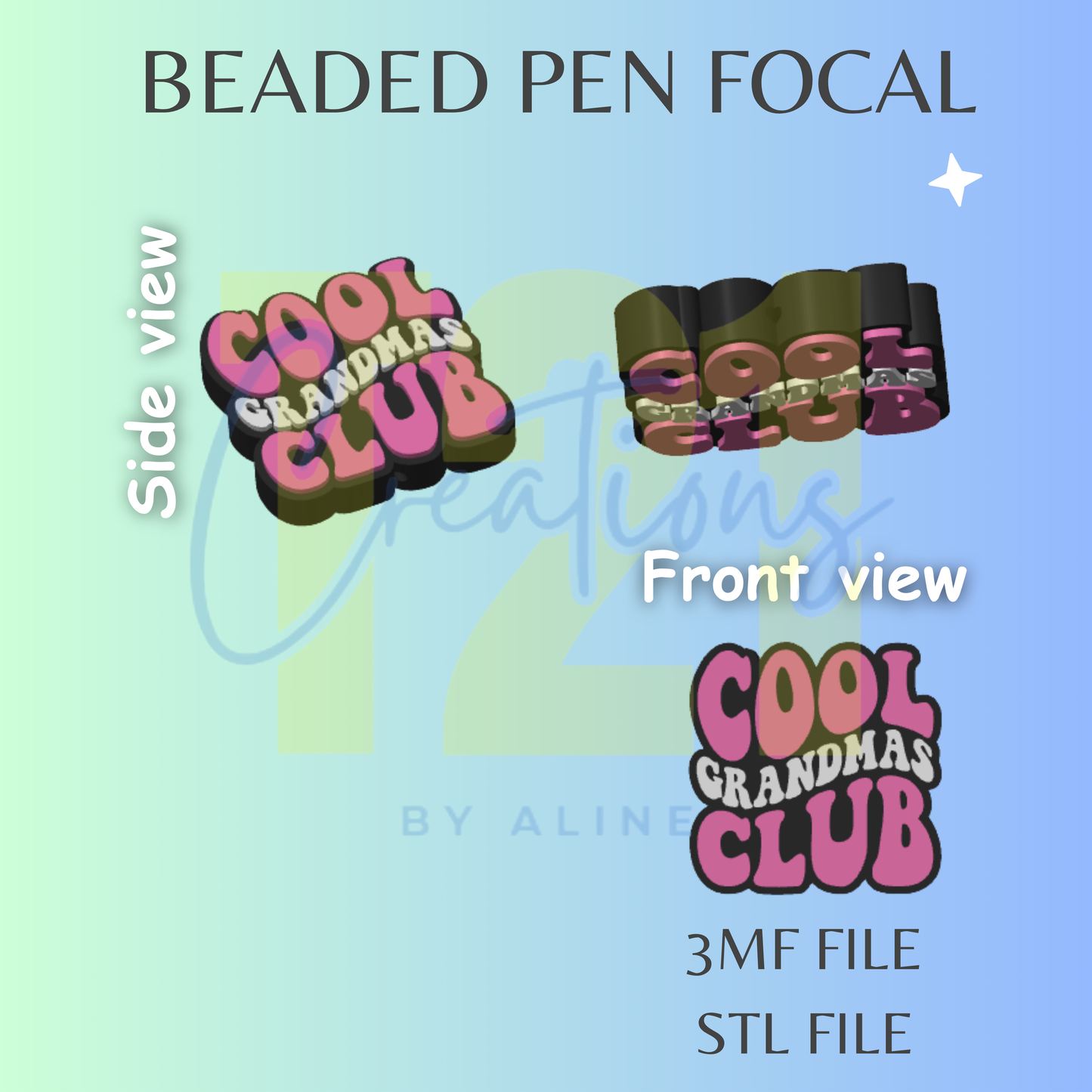 COOL GRANDMAS'S CLUB PEN FOCAL STL FILE