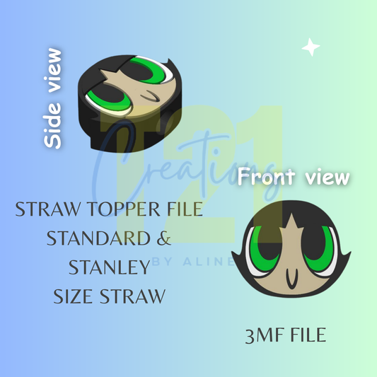 P-P-GIRL GREEN STRAW TOPPER STL FILE