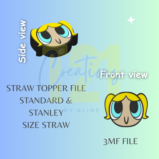 POWER GIRL 3 STRAW TOPPER STL FILE