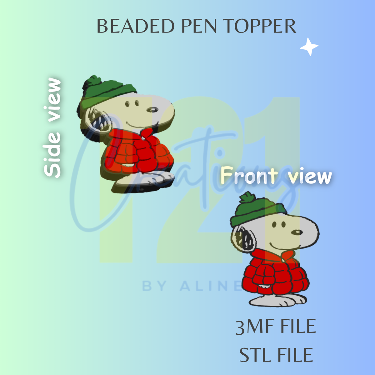 WINTER WHITE DOG PEN TOPPER STL FILE