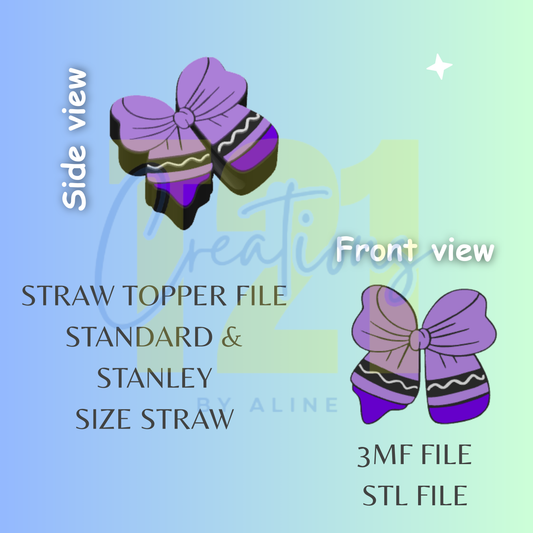 CRAYON BOW STRAW TOPPER STL FILE