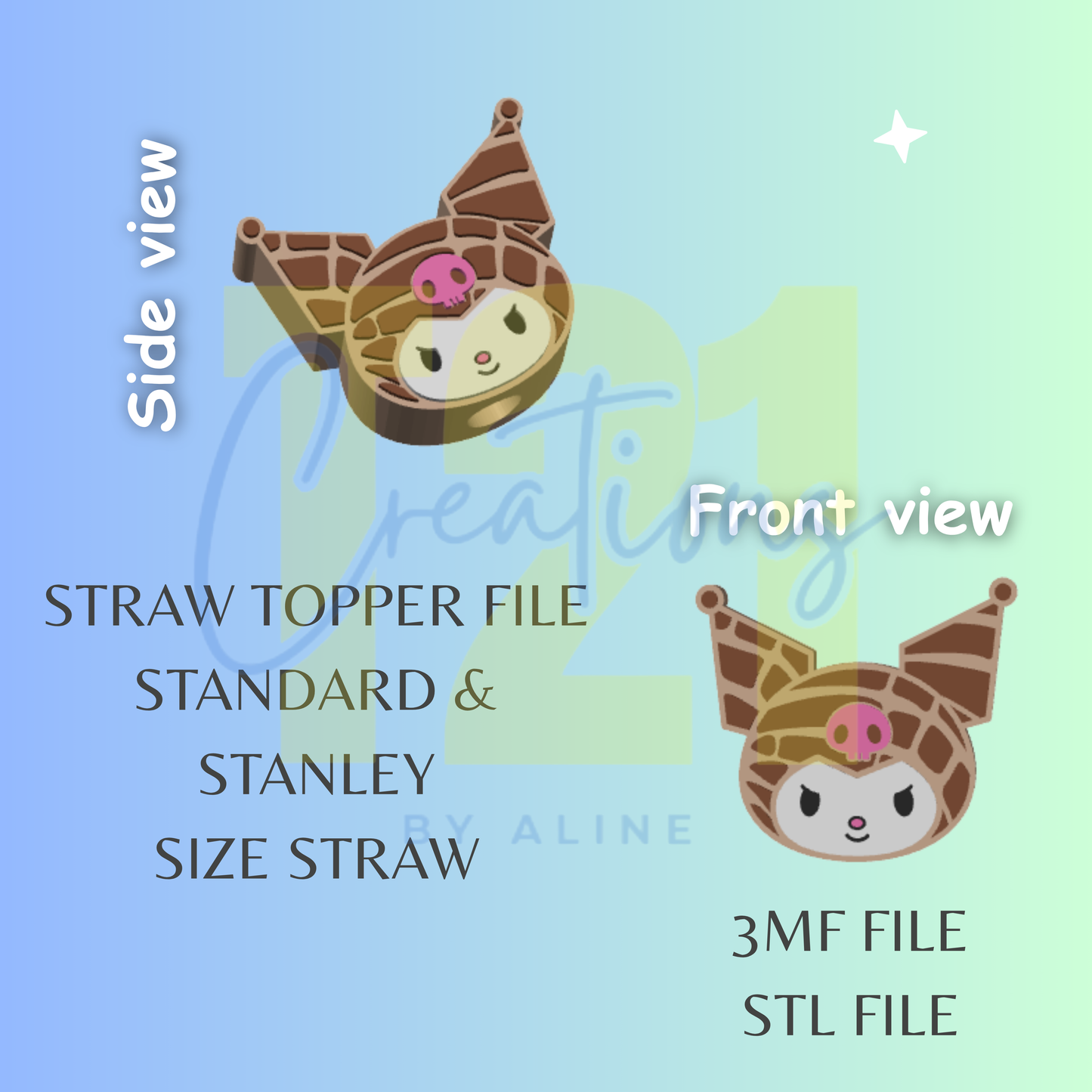 CONCHA KU- KU STRAW TOPPER STL FILE