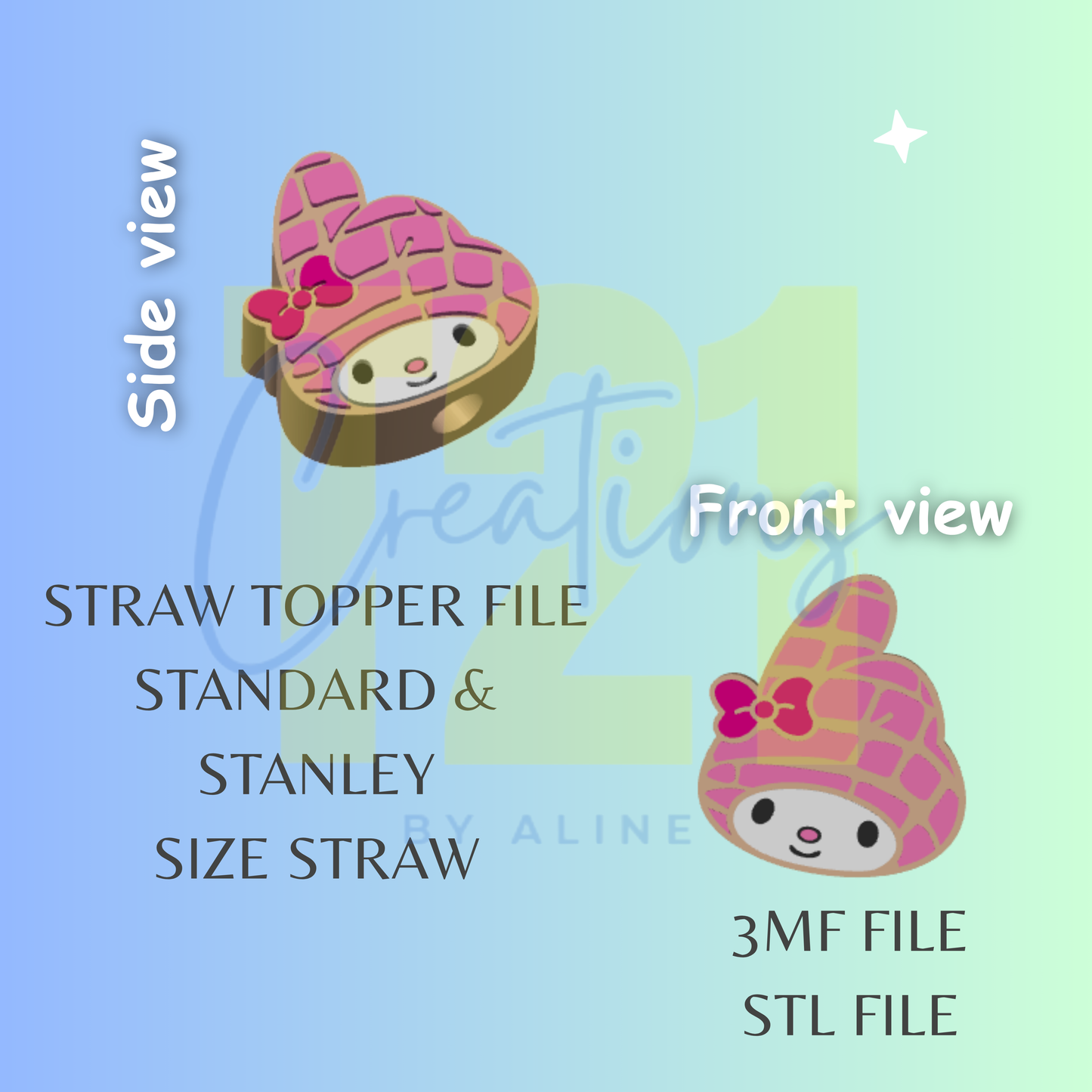 CONCHA MEL STRAW TOPPER STL FILE