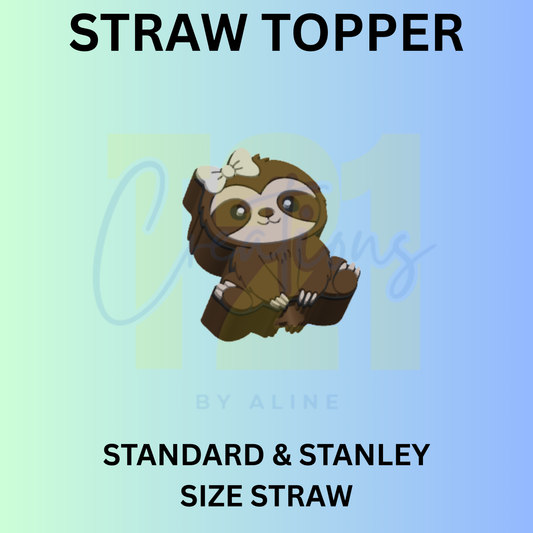 SLOTH STRAW TOPPER