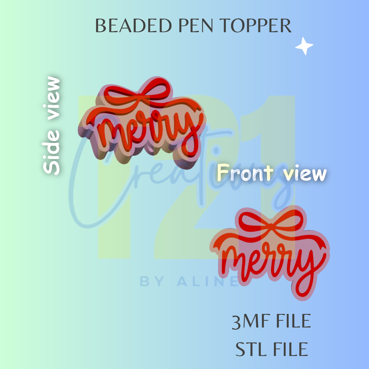 MERRY PEN TOPPER STL FILE