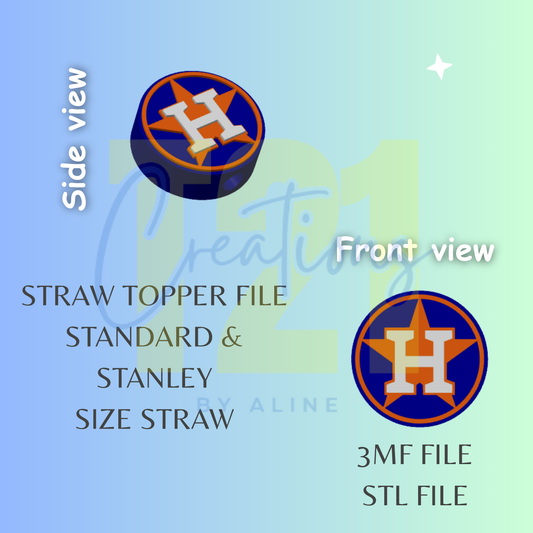 TEXAS 4 STRAW TOPPER STL FILE