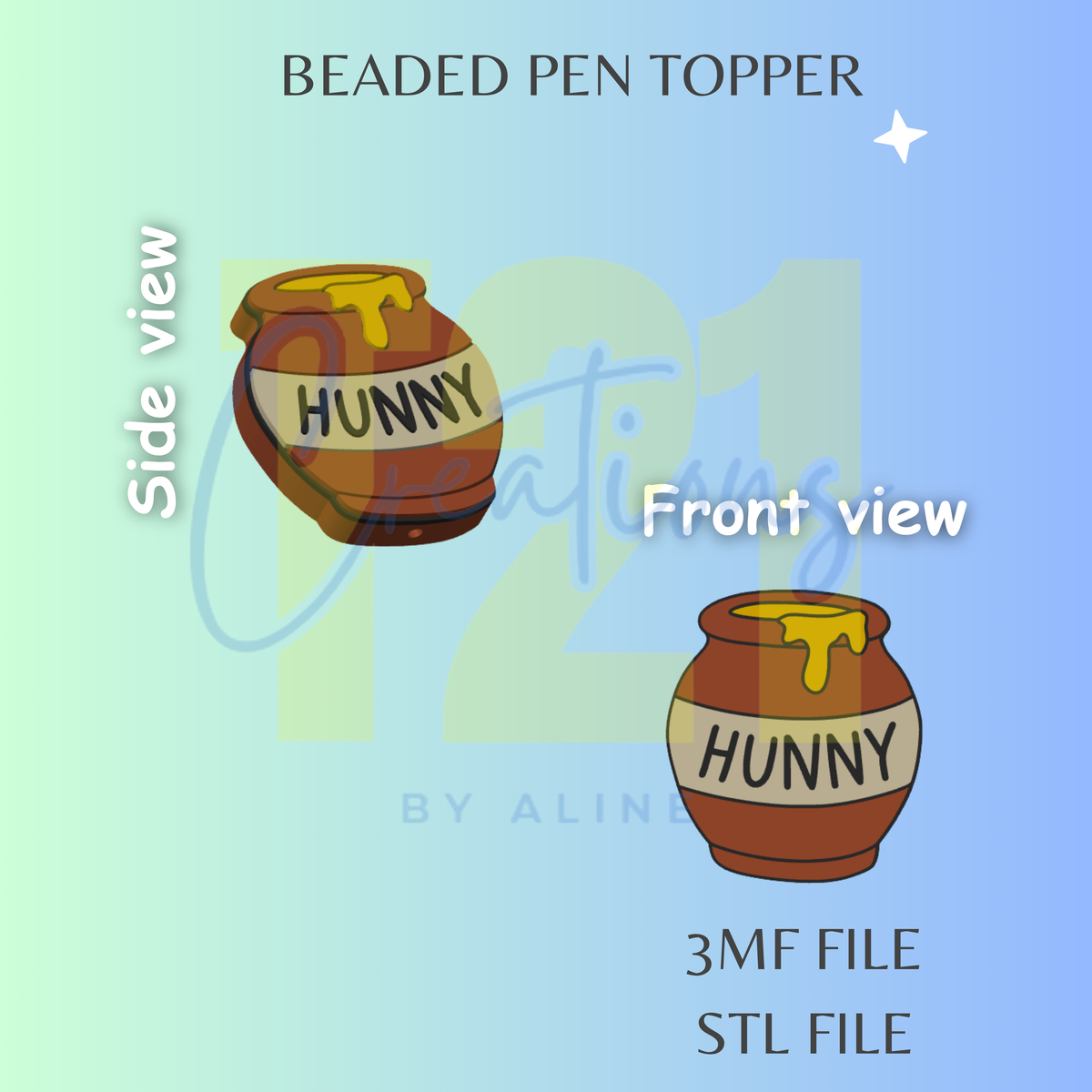 HONNEY POT PEN TOPPER STL FILE