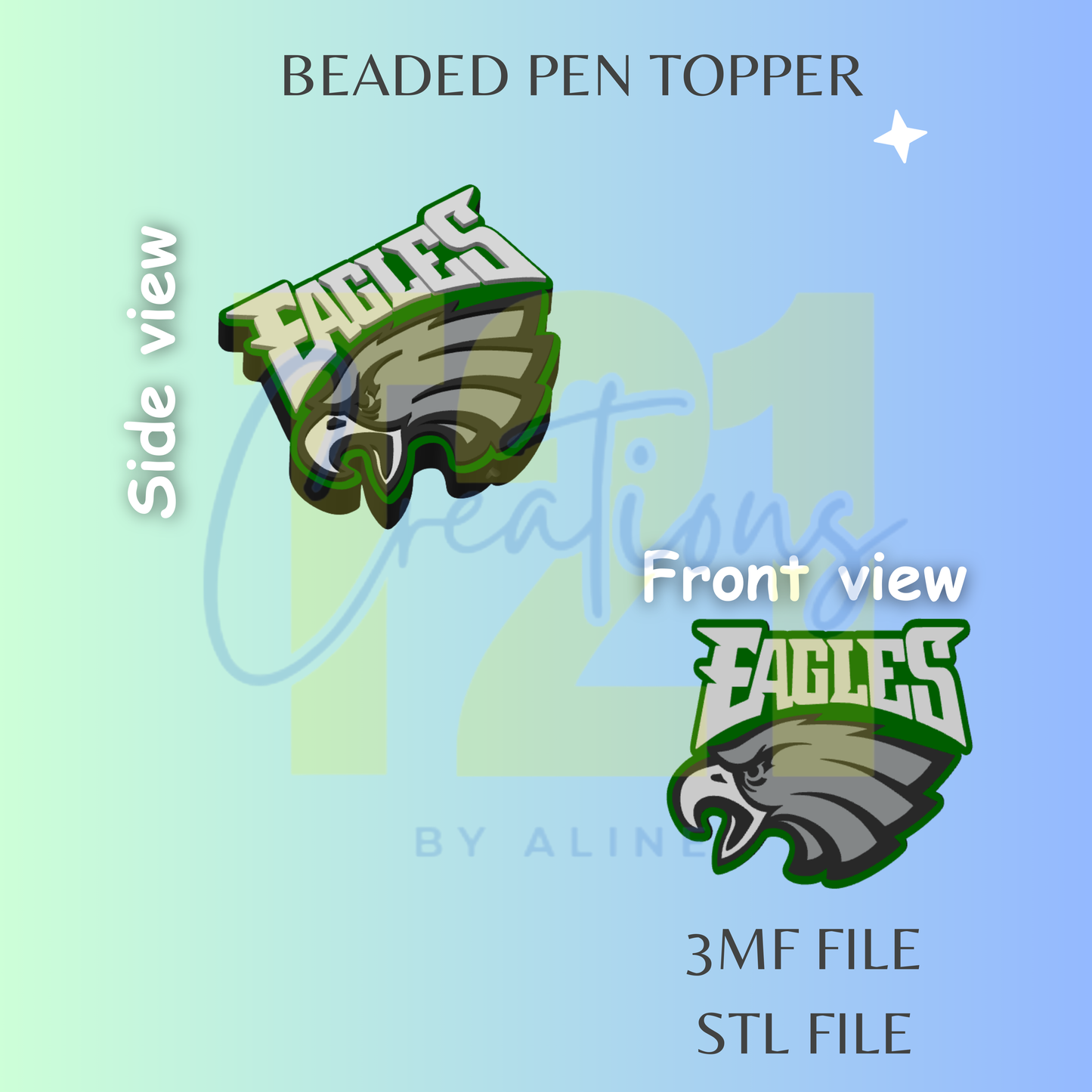 EAGLE PEN TOPPER STL FILE