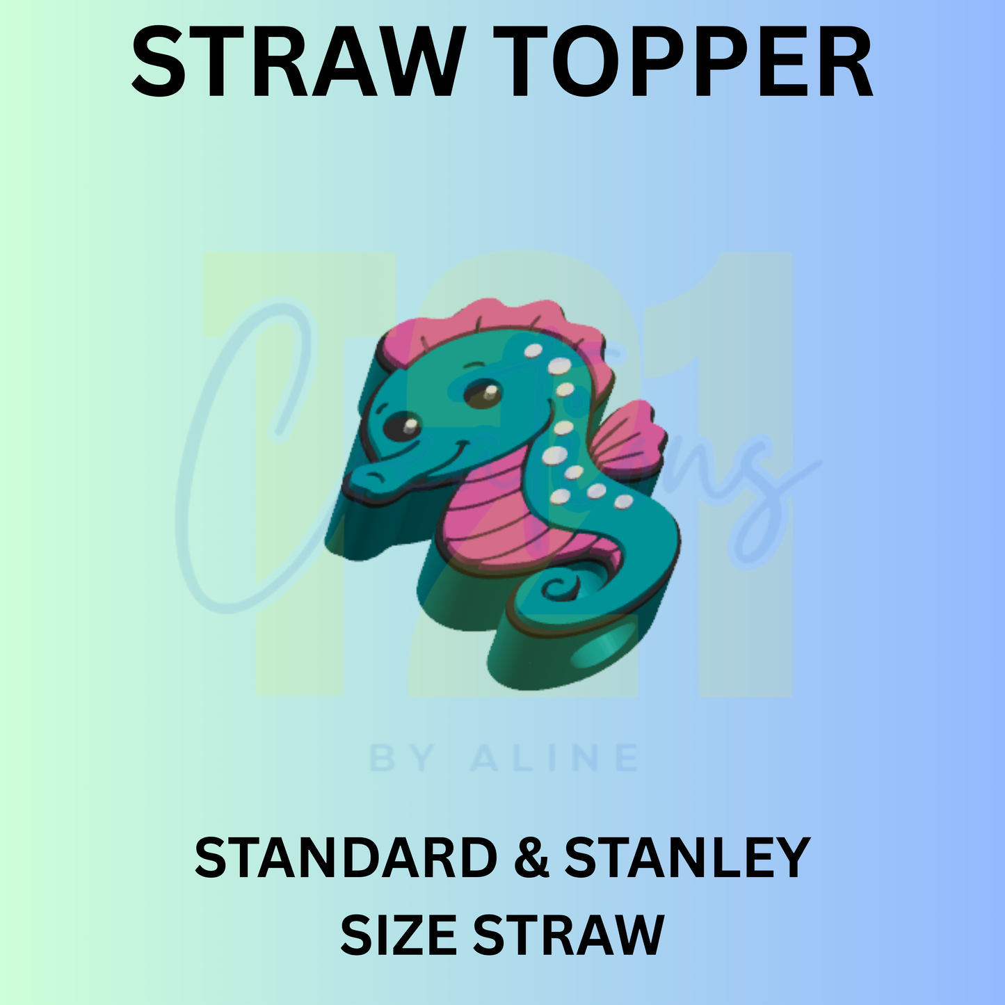 SEA HORSE STRAW TOPPER