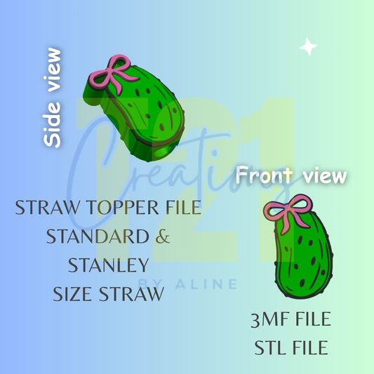 PICKLE STRAW STRAW TOPPER STL FILE