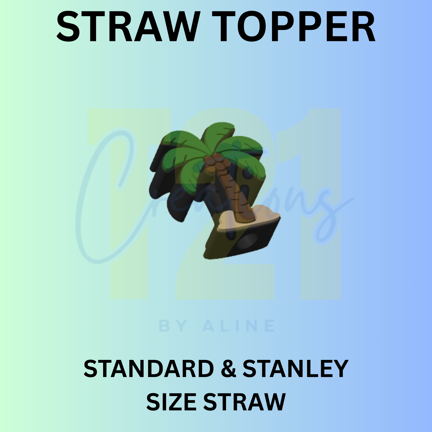 PALM TREE STRAW TOPPER