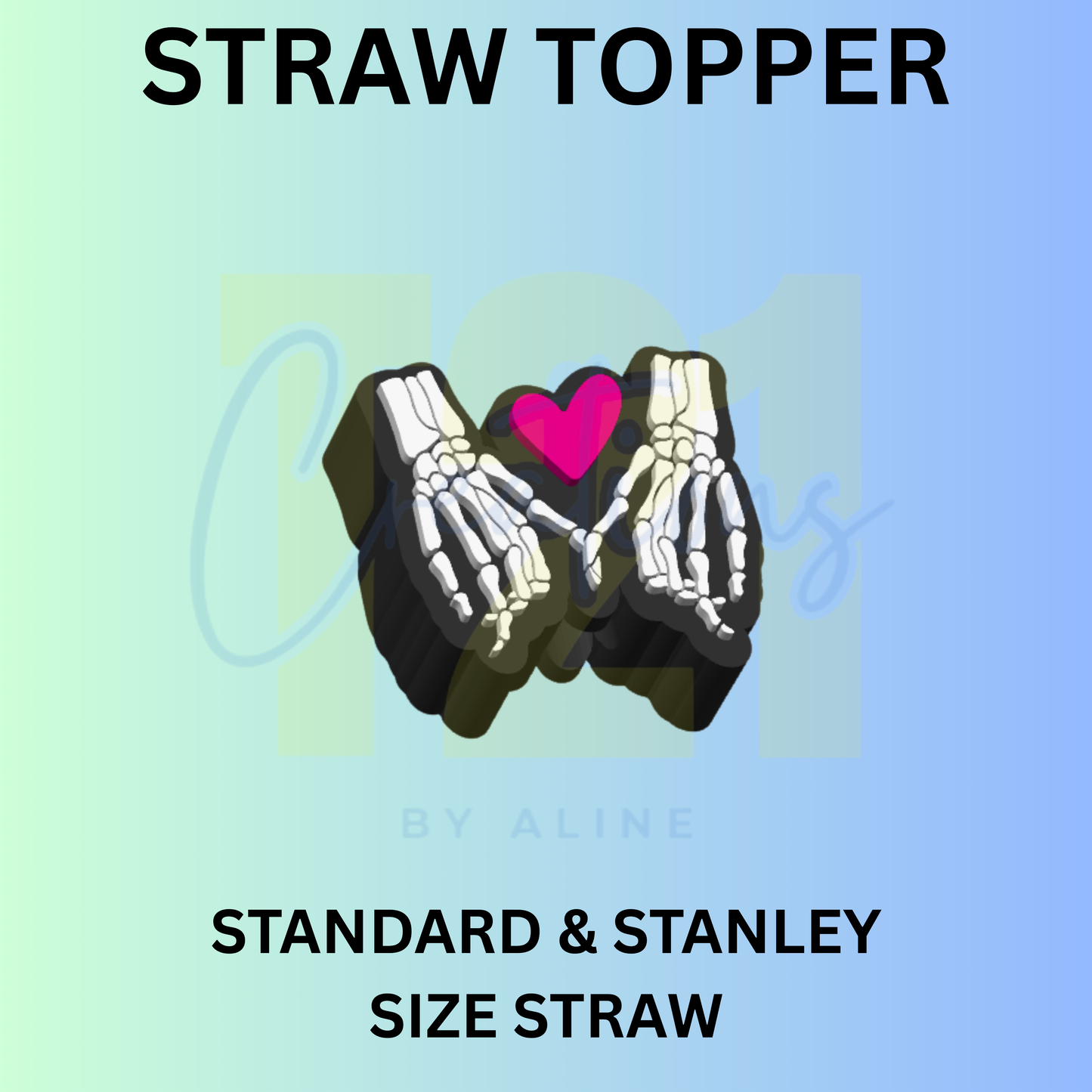 SKELLY HANDS STRAW TOPPER