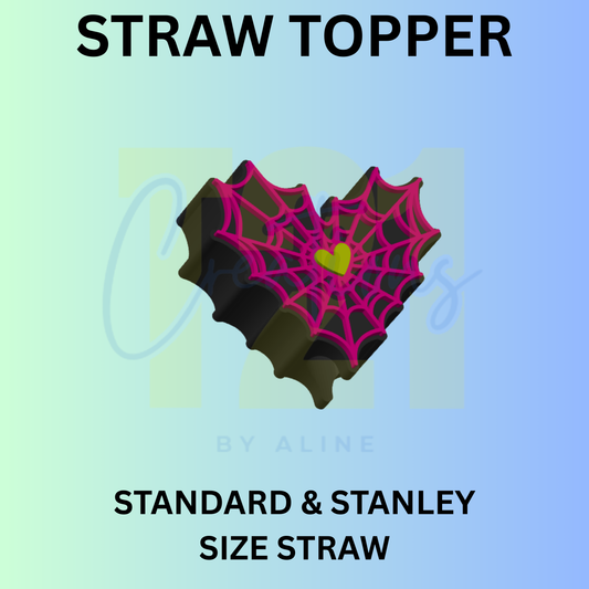 WEB HEART STRAW TOPPER