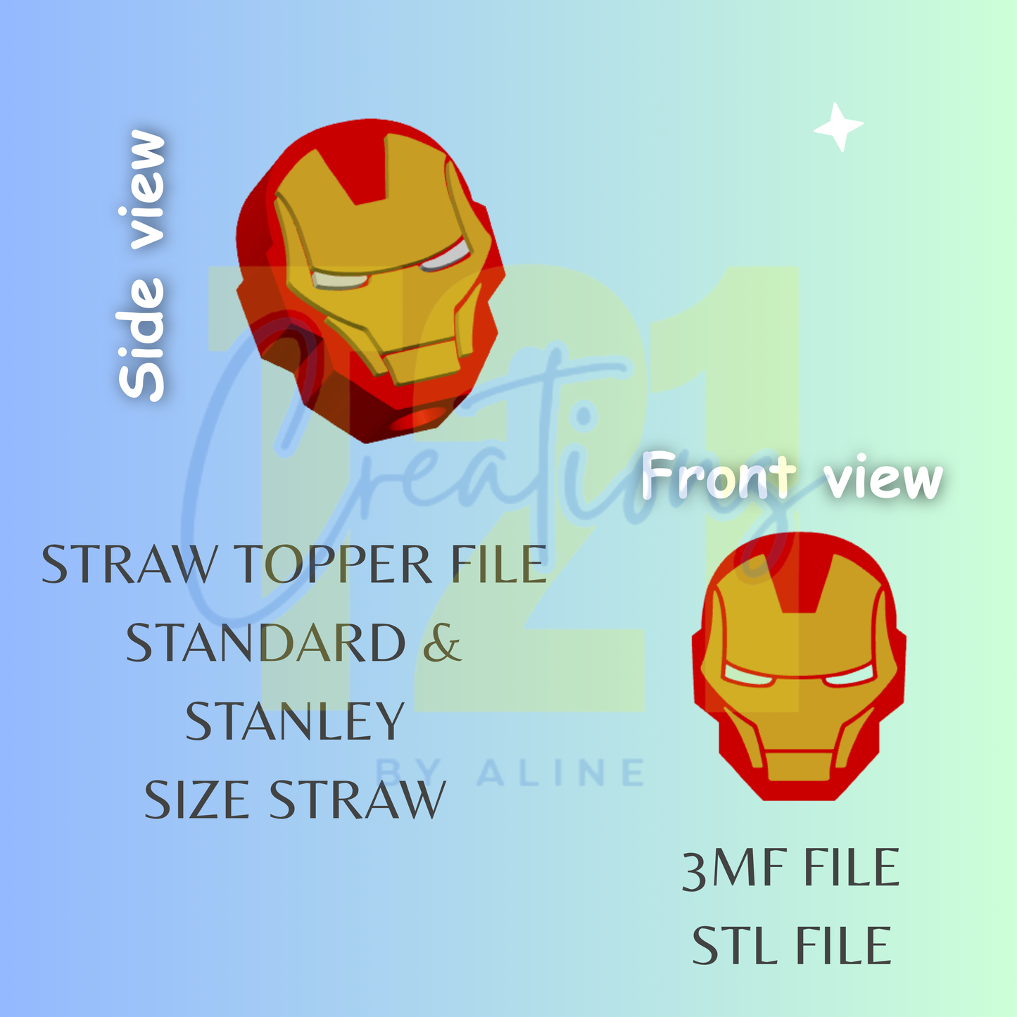 IRON GUY STRAW TOPPER STL FILE