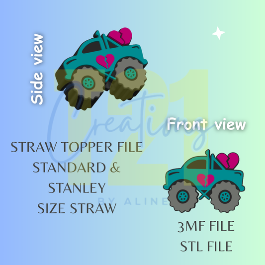 GIRL TRUCK STRAW TOPPER STL FILE