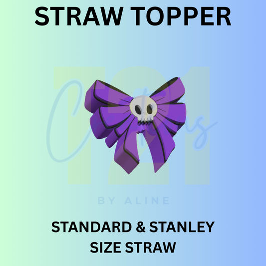 SKELLY BOW STRAW TOPPER