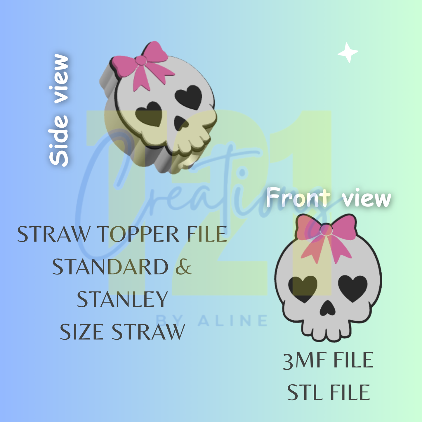 COQUETTE SKULL TOPPER STL FILE