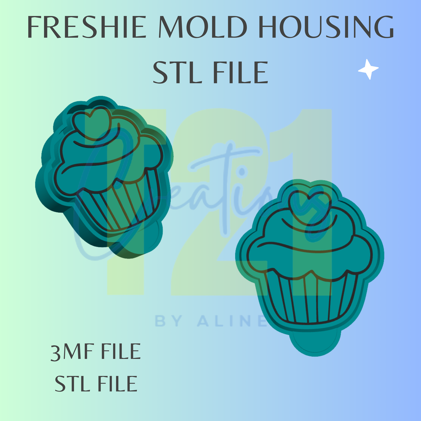 CUPCAKE FRESHIE MOLD HOUSING STL FILE