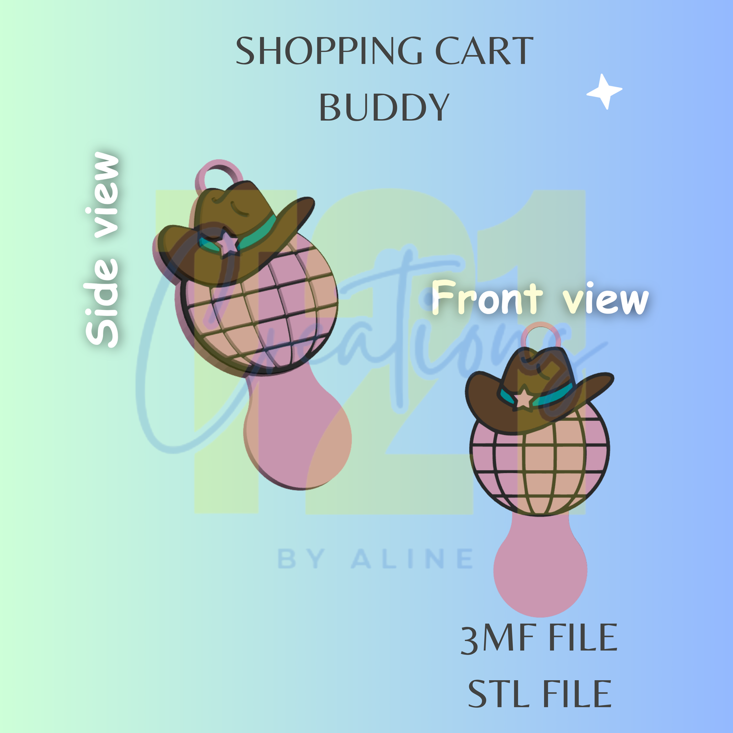 WESTERN DISCO SHOPPING CART BUDDY STL FILE