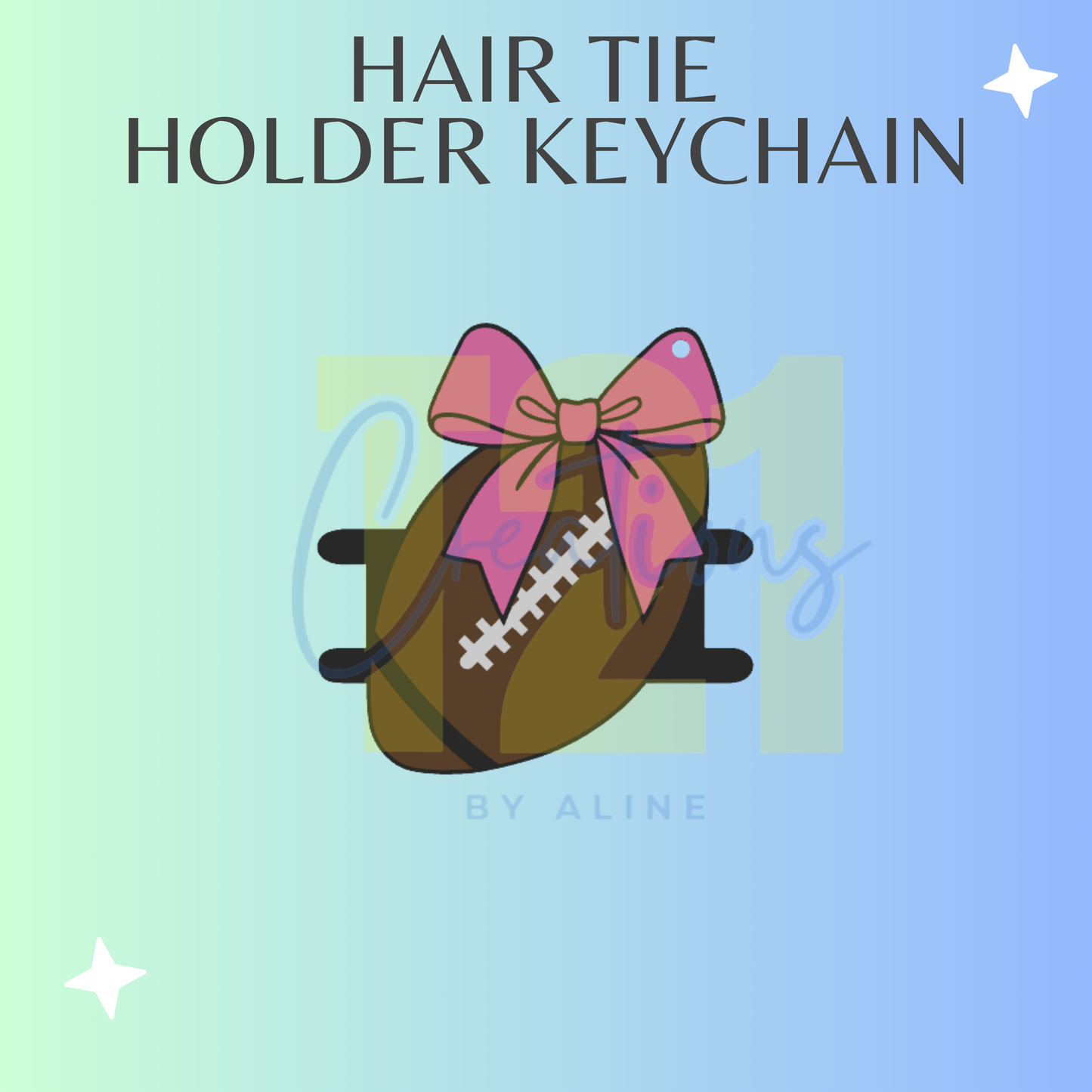 FOOTBALL HAIR TIE HOLDER KEYCHAIN