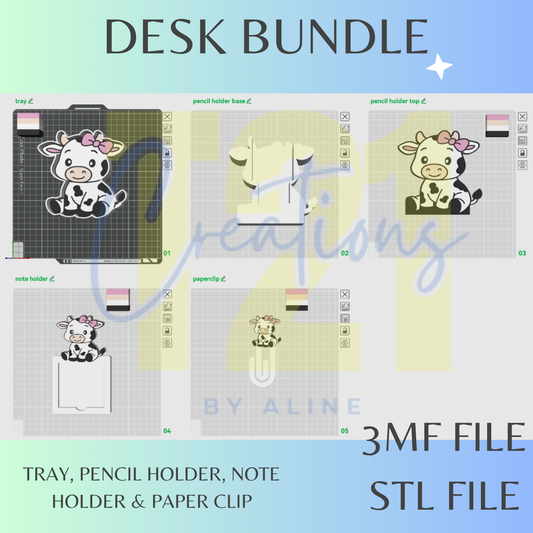 TRADITIONAL COW DESK BUNDLE STL FILE