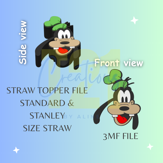 DOG FRIEND STRAW TOPPER STL FILE