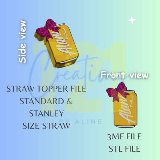 CHEETAH BOW ENERGY DRINK STRAW TOPPER STL FILE