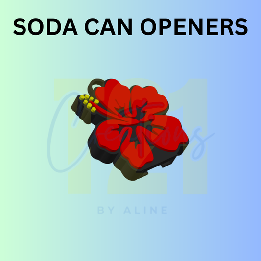 HIBISCUS SODA CAN OPENER KEYCHAIN