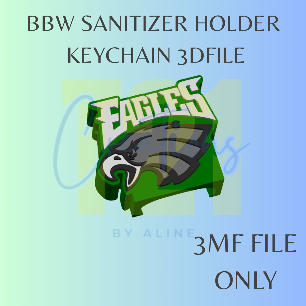 EAGLE(S) BBW SANITIZER KEYCHAIN 3MF FILE