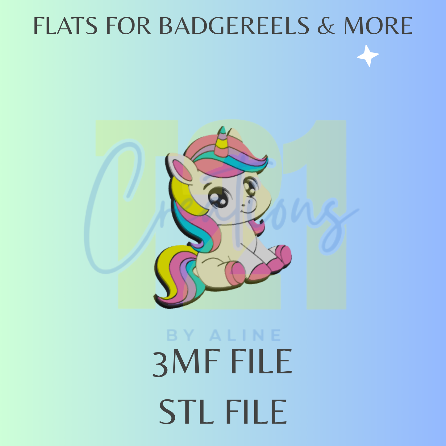 UNICORN FLAT STL FILE