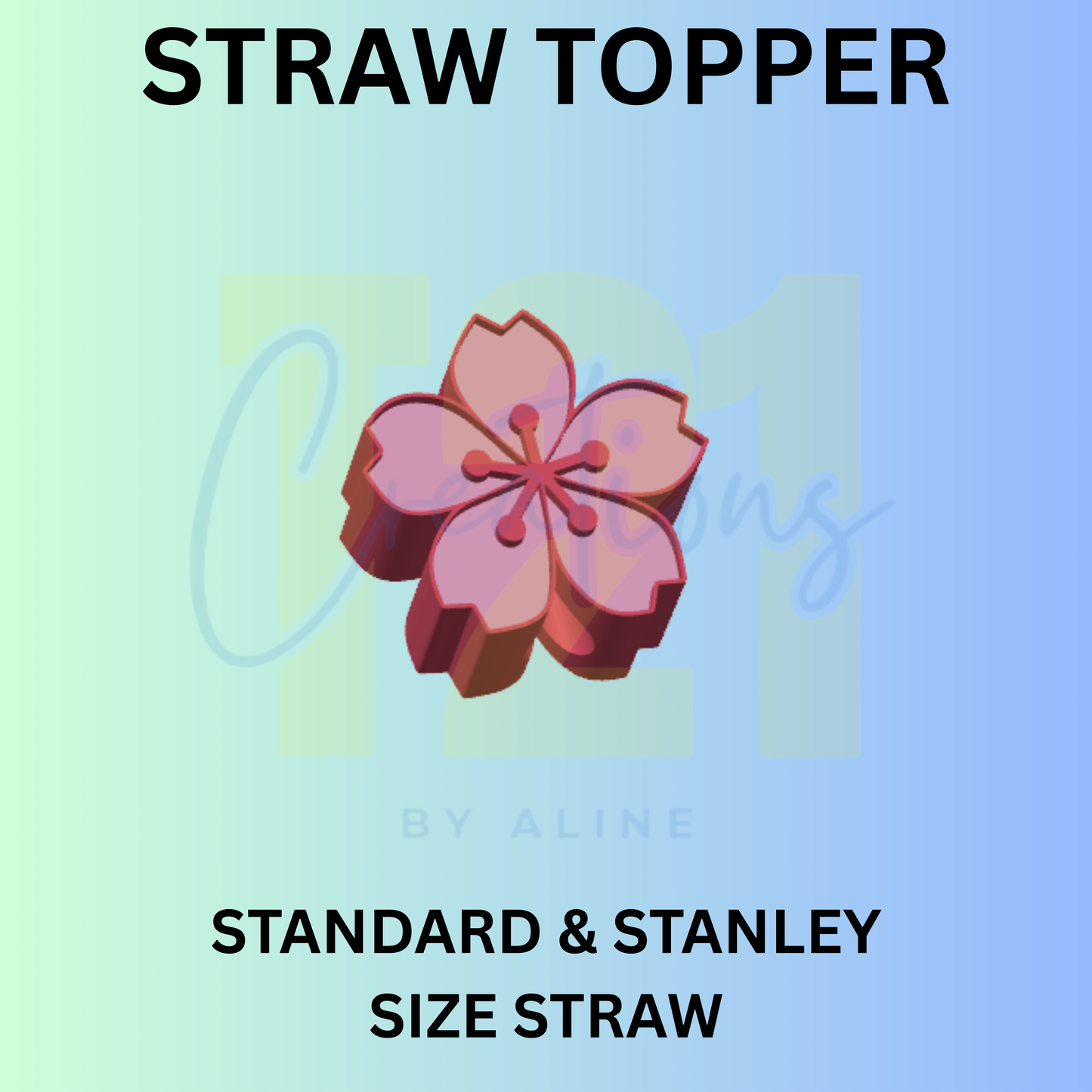 CHERRY BLOSSOM STRAW TOPPER