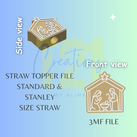 NATIVITY STRAW TOPPER STL FILE