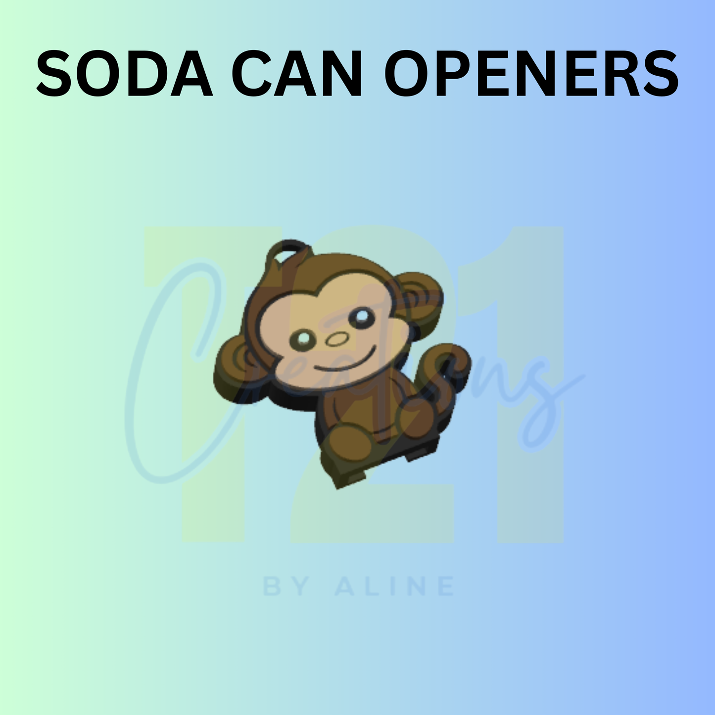 MONKEY SODA CAN OPENER KEYCHAIN