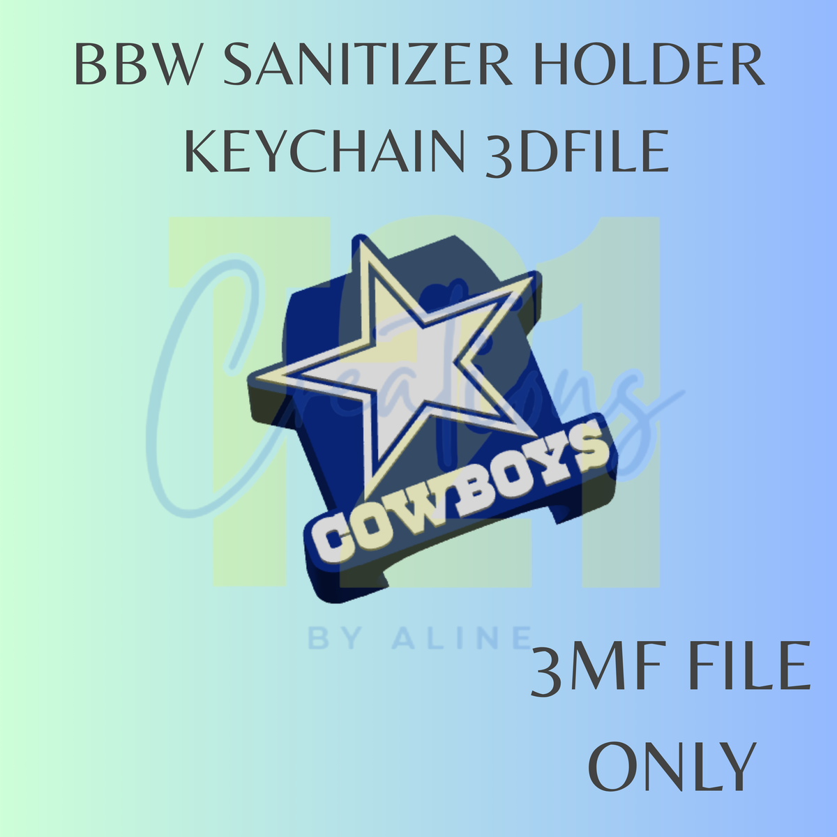 COW/ BOYS BBW SANITIZER KEYCHAIN 3MF FILE