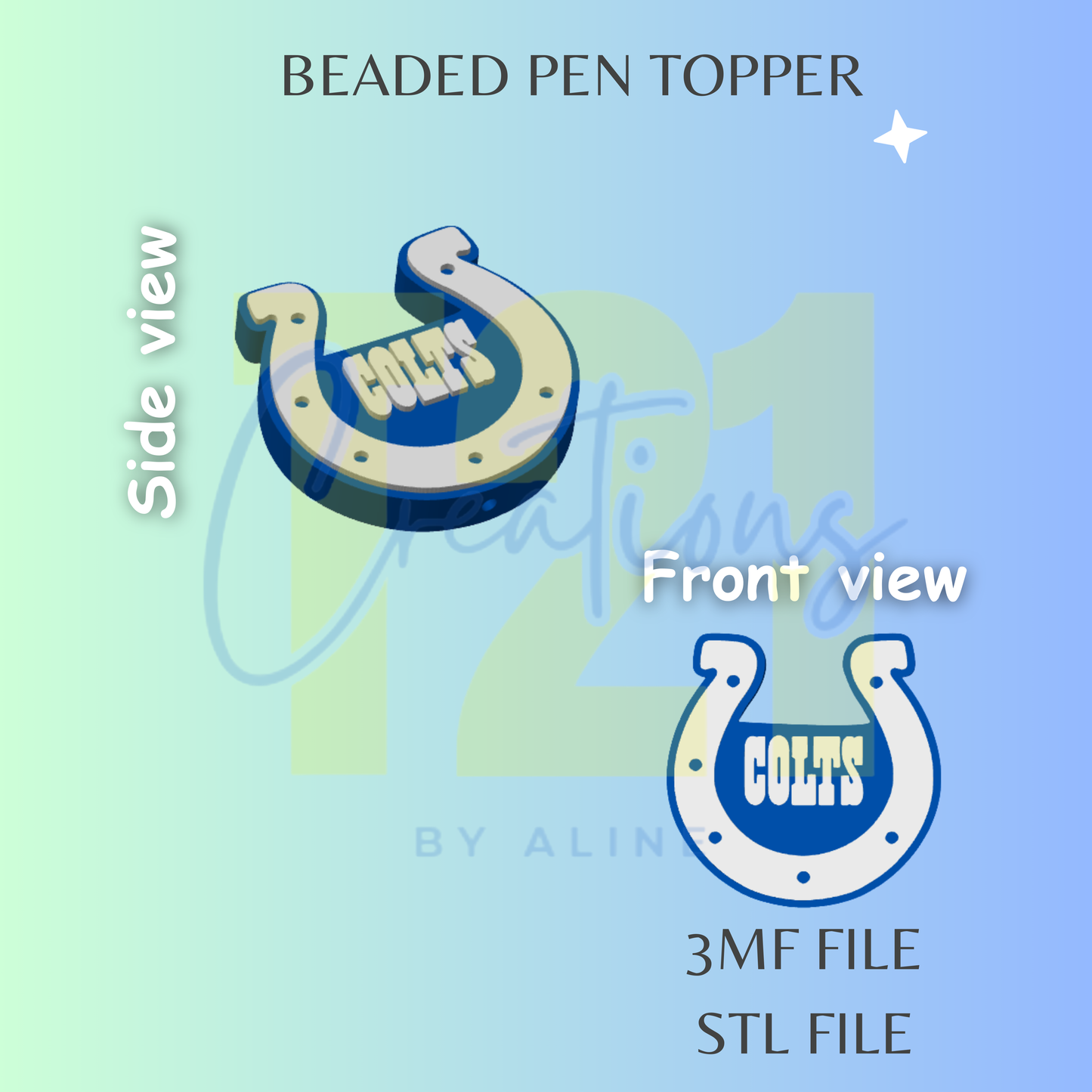 INDIANAPOLIS PEN TOPPER STL FILE