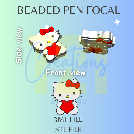 HEART KITTY PEN FOCAL STL FILE
