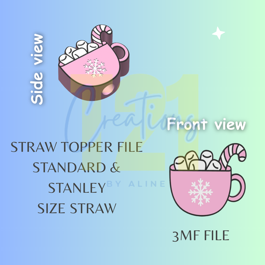 COCOA MUG STRAW TOPPER STL FILE
