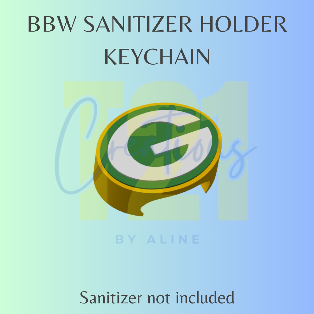 GREEN/ BAY BBW SANITIZER KEYCHAIN