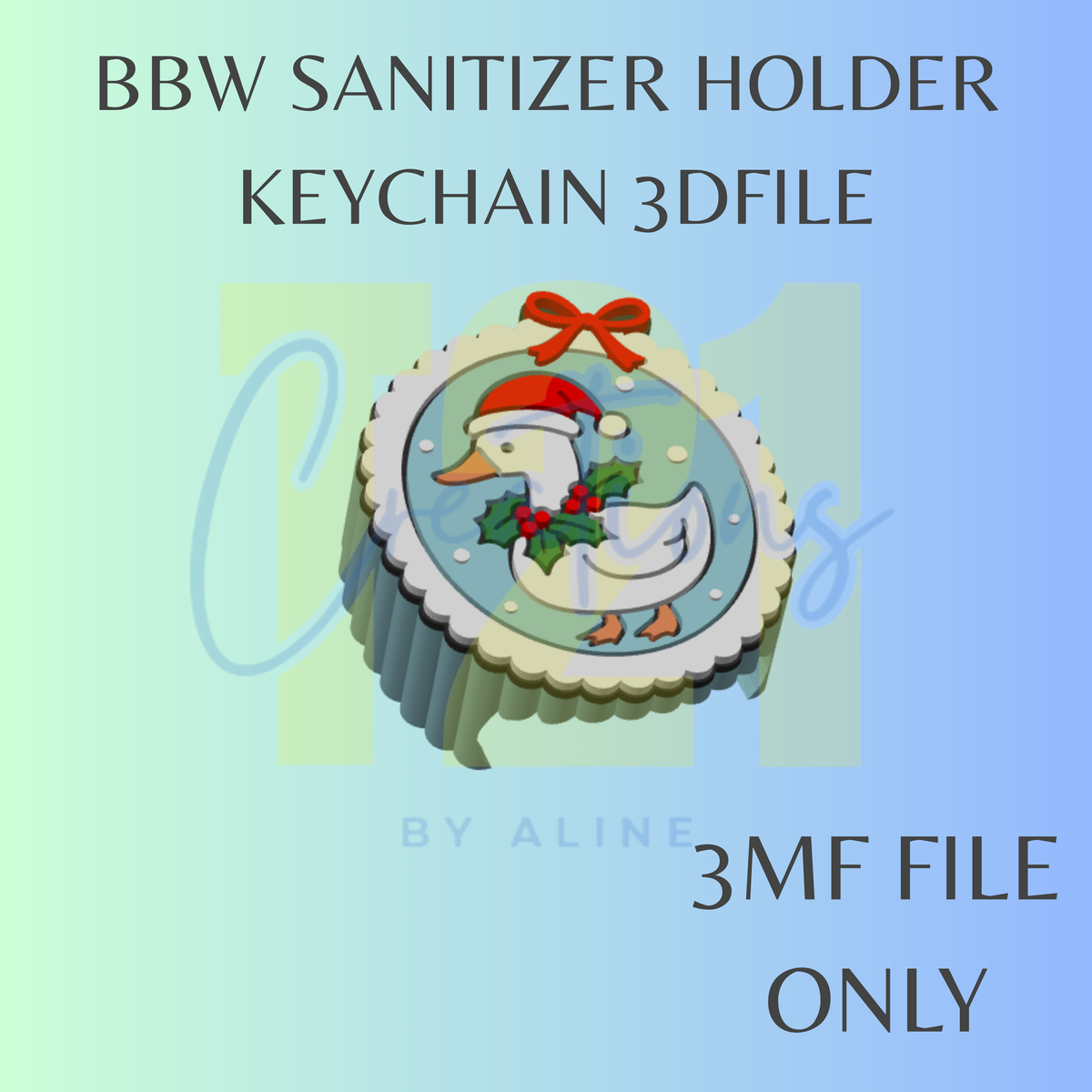 XMAS GOOSE BBW SANITIZER KEYCHAIN 3MF FILE